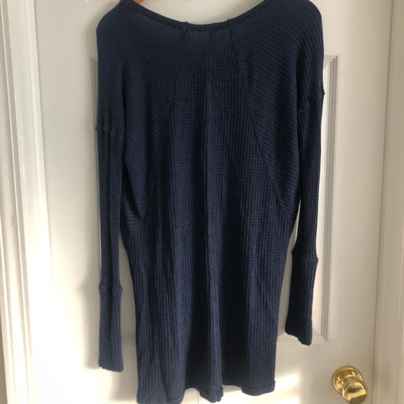 FREE PEOPLE Ventura Hi Lo Navy Thermal - Picture 5 of 5